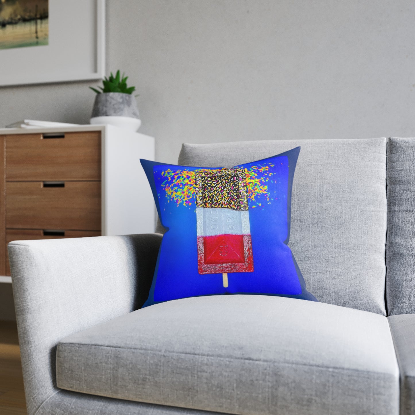 Pop Art Square Pillow - F.A.B, Fabulous Art Brick Design