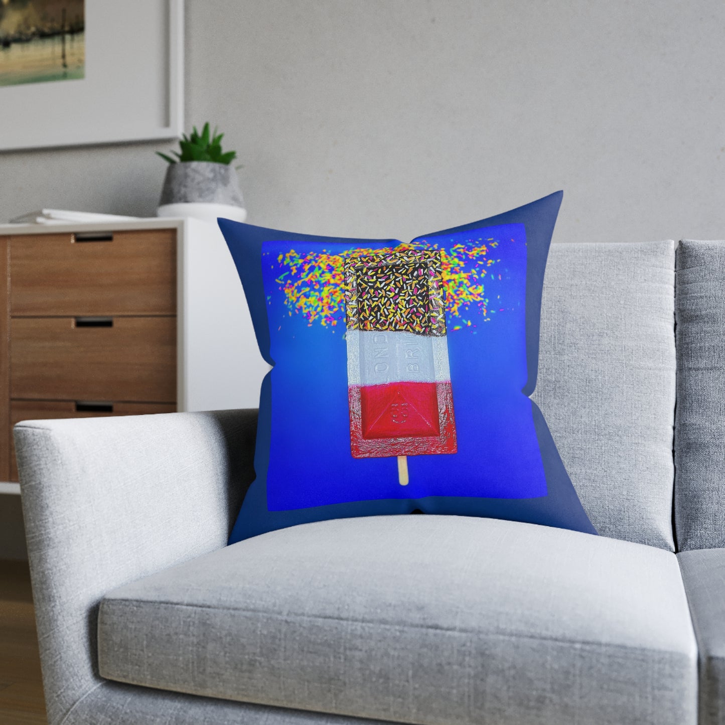 Pop Art Square Pillow - F.A.B, Fabulous Art Brick Design