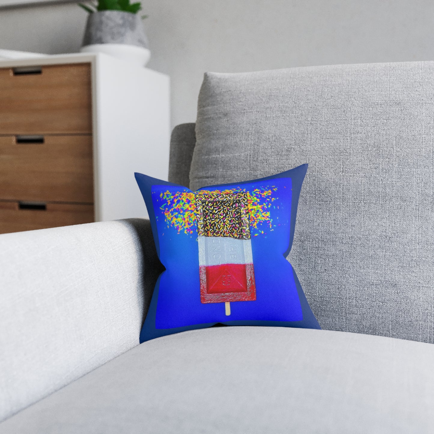 Pop Art Square Pillow - F.A.B, Fabulous Art Brick Design